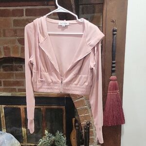 Women's Pink Cropped Hoodie